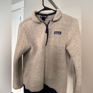 Patagonia Woolyester Quarter Zip Wool Fleece Pullover - Oatmeal